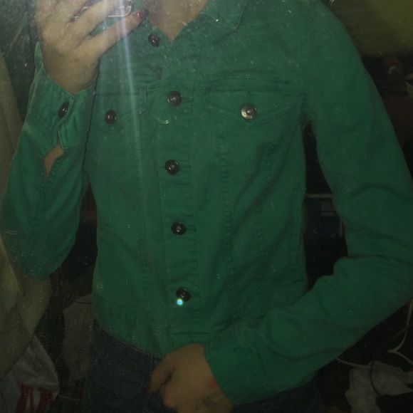 VINCE CAMUTO Green Denim Jacket!! - Picture 2 of 2